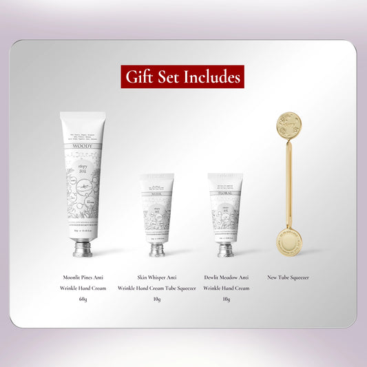 ROOPY anti-wrinkle hand cream gift set with tube squeezer