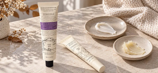 ROOPY hand cream with cream and balm texture swatches