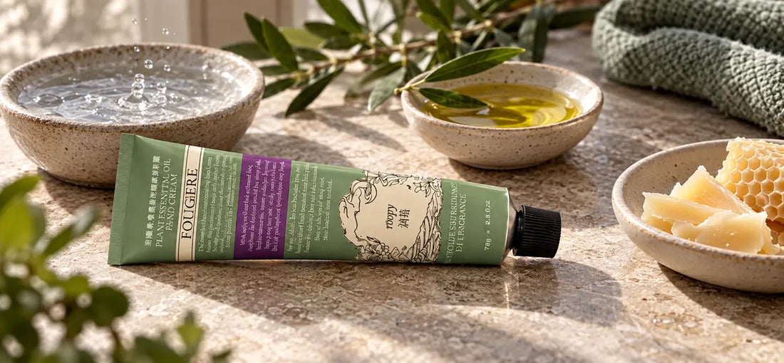 ROOPY hand cream with botanical and moisturizing ingredient textures