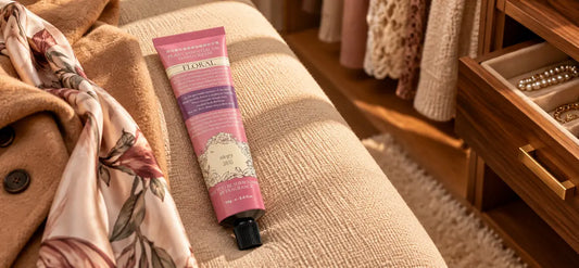 ROOPY floral hand cream in a warm fall fragrance layering wardrobe