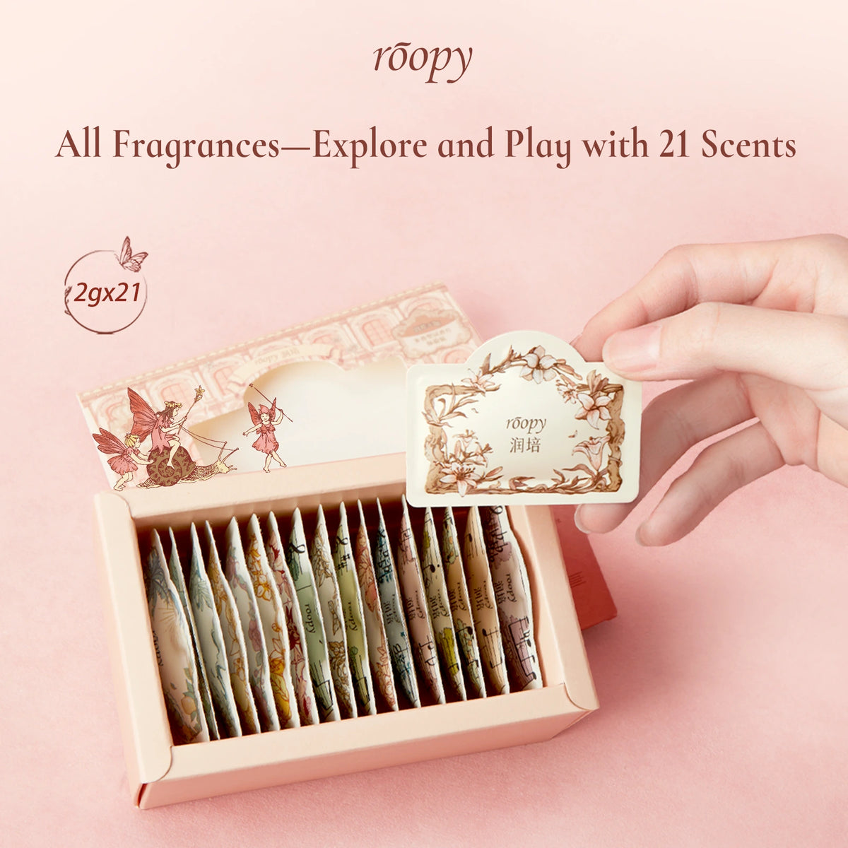 ROOPY 21-scent fragrance hand cream sampler set