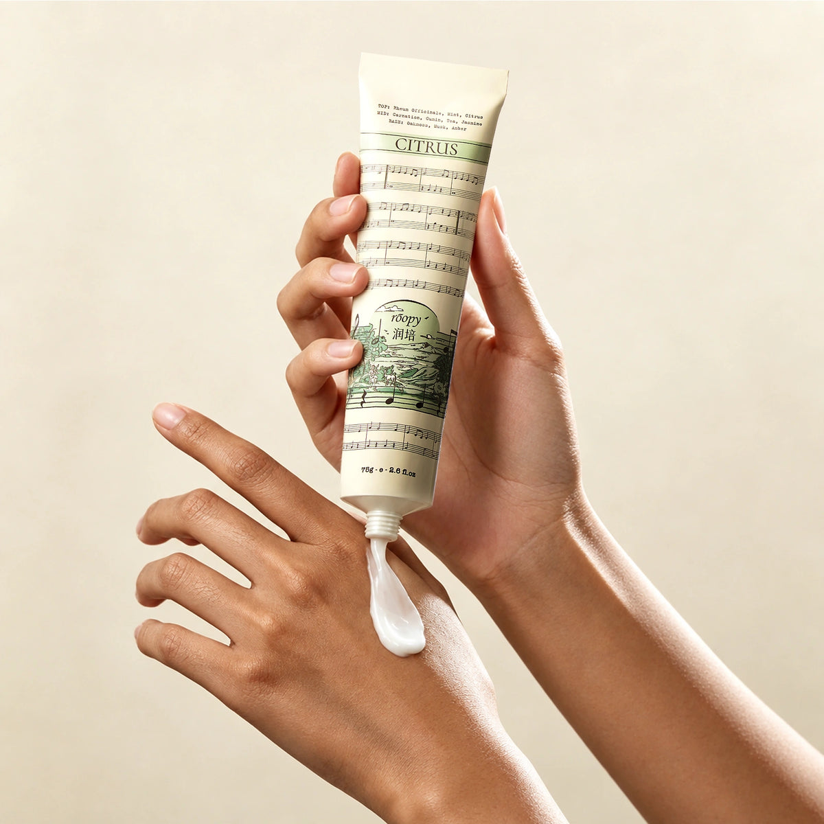 Green Mandarin Grove Hand Cream with rhubarb, mint and citrus notes