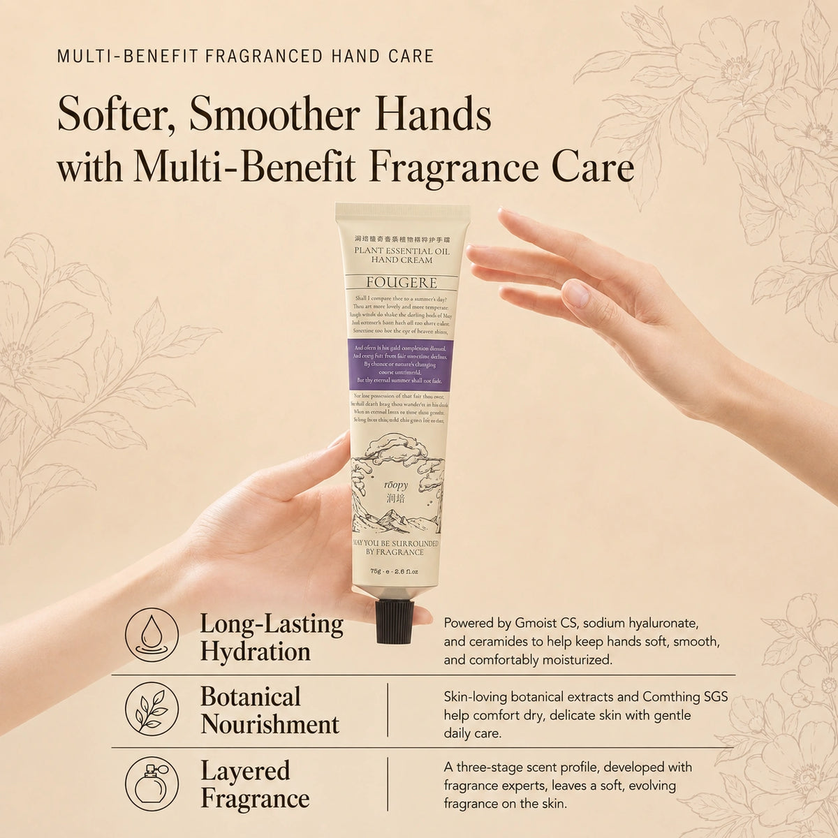 ROOPY botanical fragrance hand cream product details